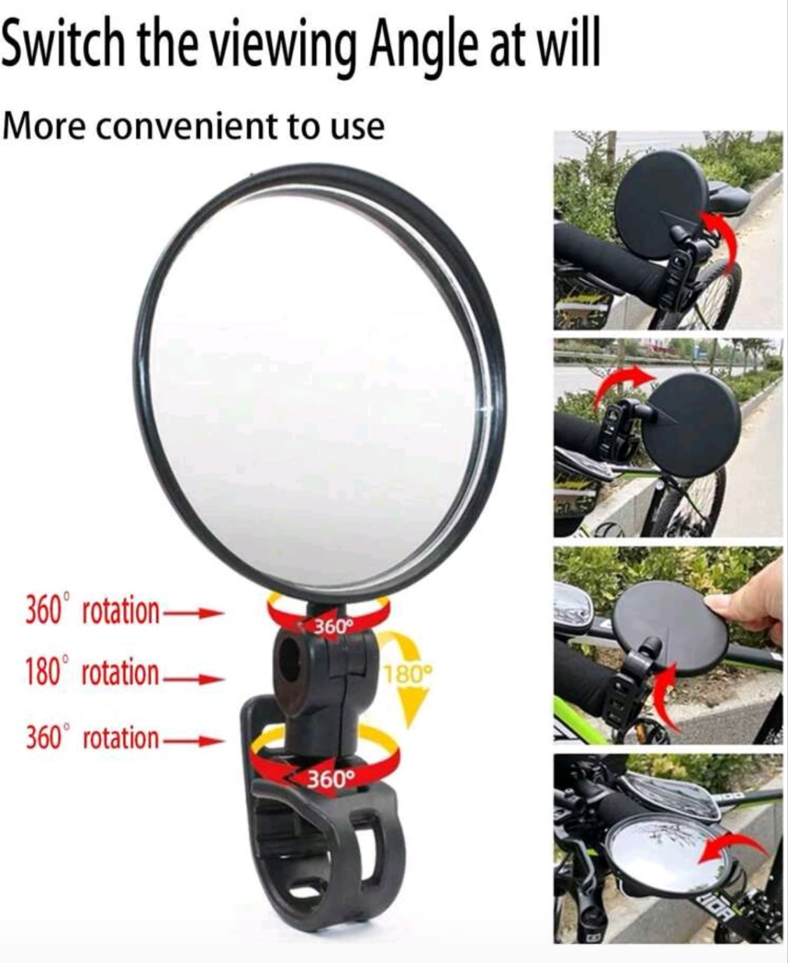 Black Bicycle Rearview Mirror