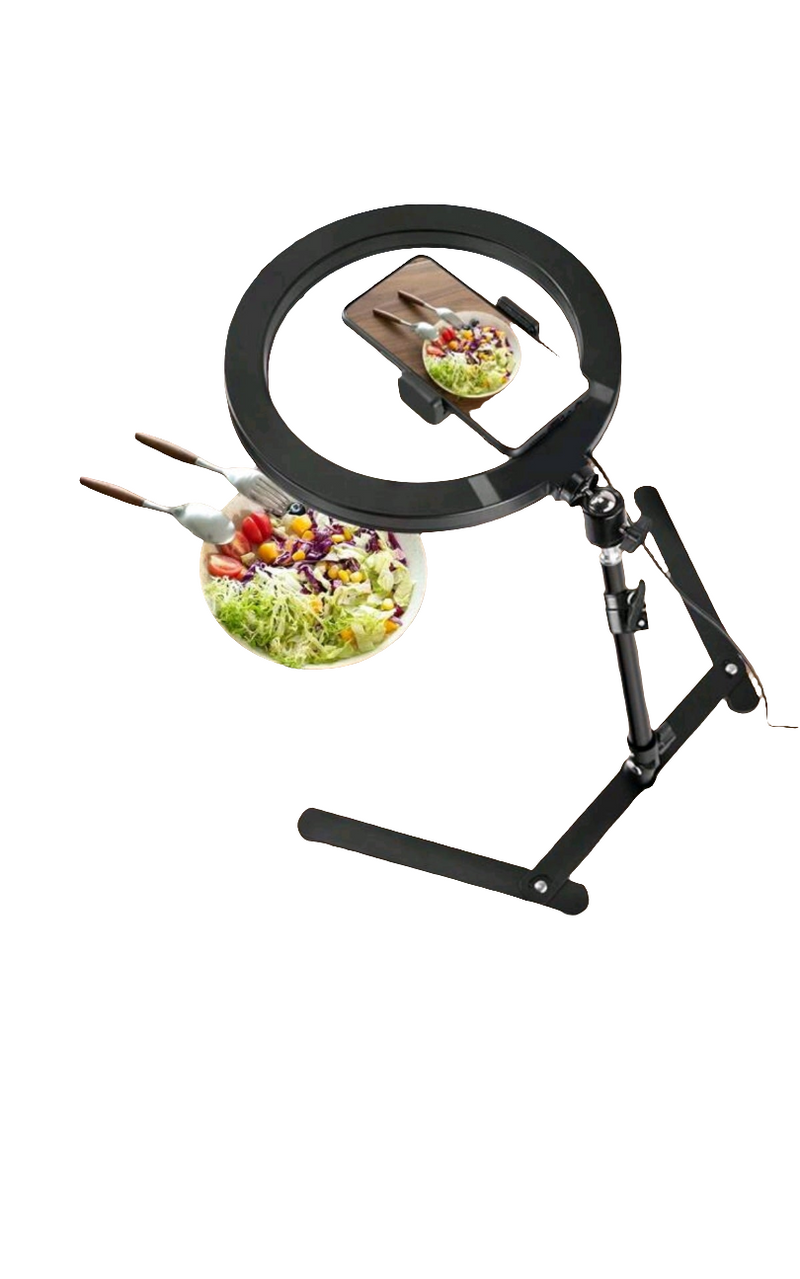 AXNEN 10" Selfie Ring Light, Dimmable LED Ring Light With Adjustable Tabletop Tripod