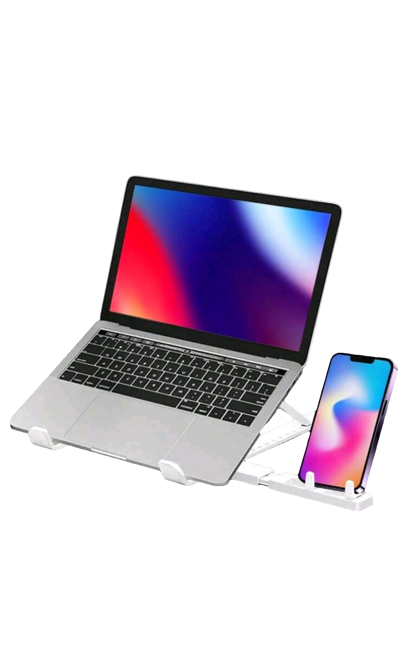 Adjustable Laptop Stand With Phone Holder