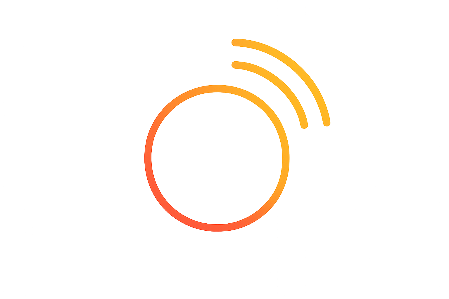 Beautiful Wireless Ring Icon Red To Yellow Gradient Outline