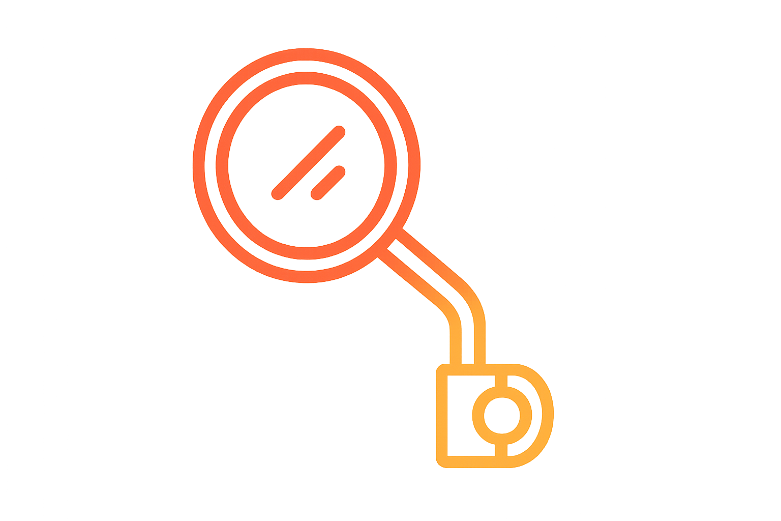 Bicycle Mirror icon Red To Yellow Gradient Outline