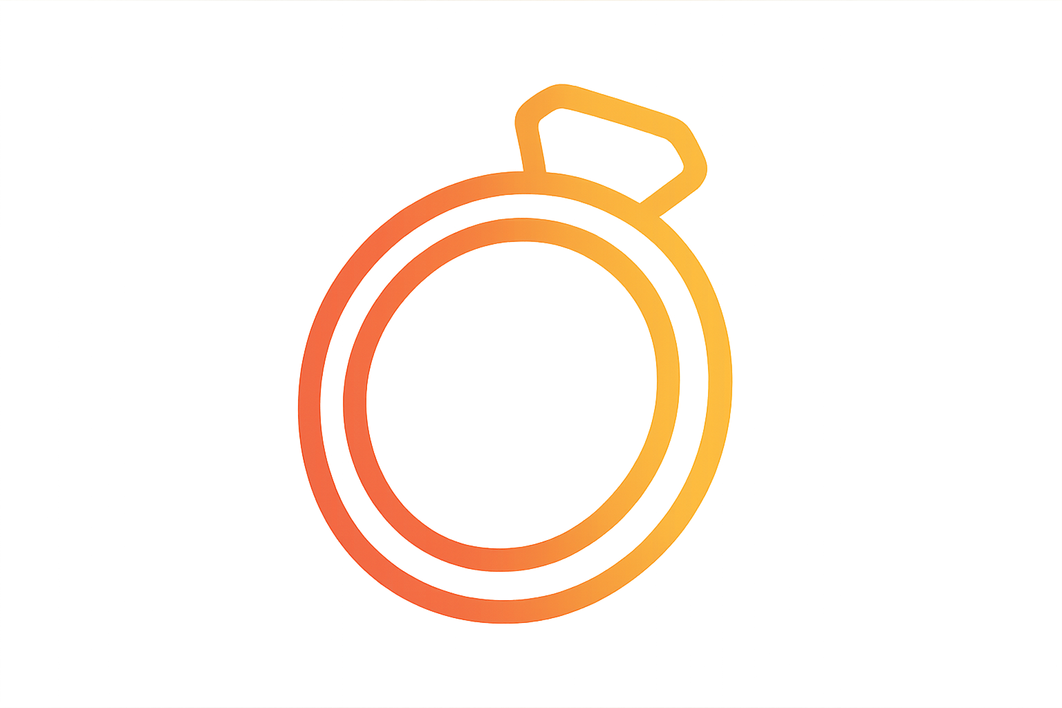 Finger Ring Icon Red To Yellow Gradient Outline