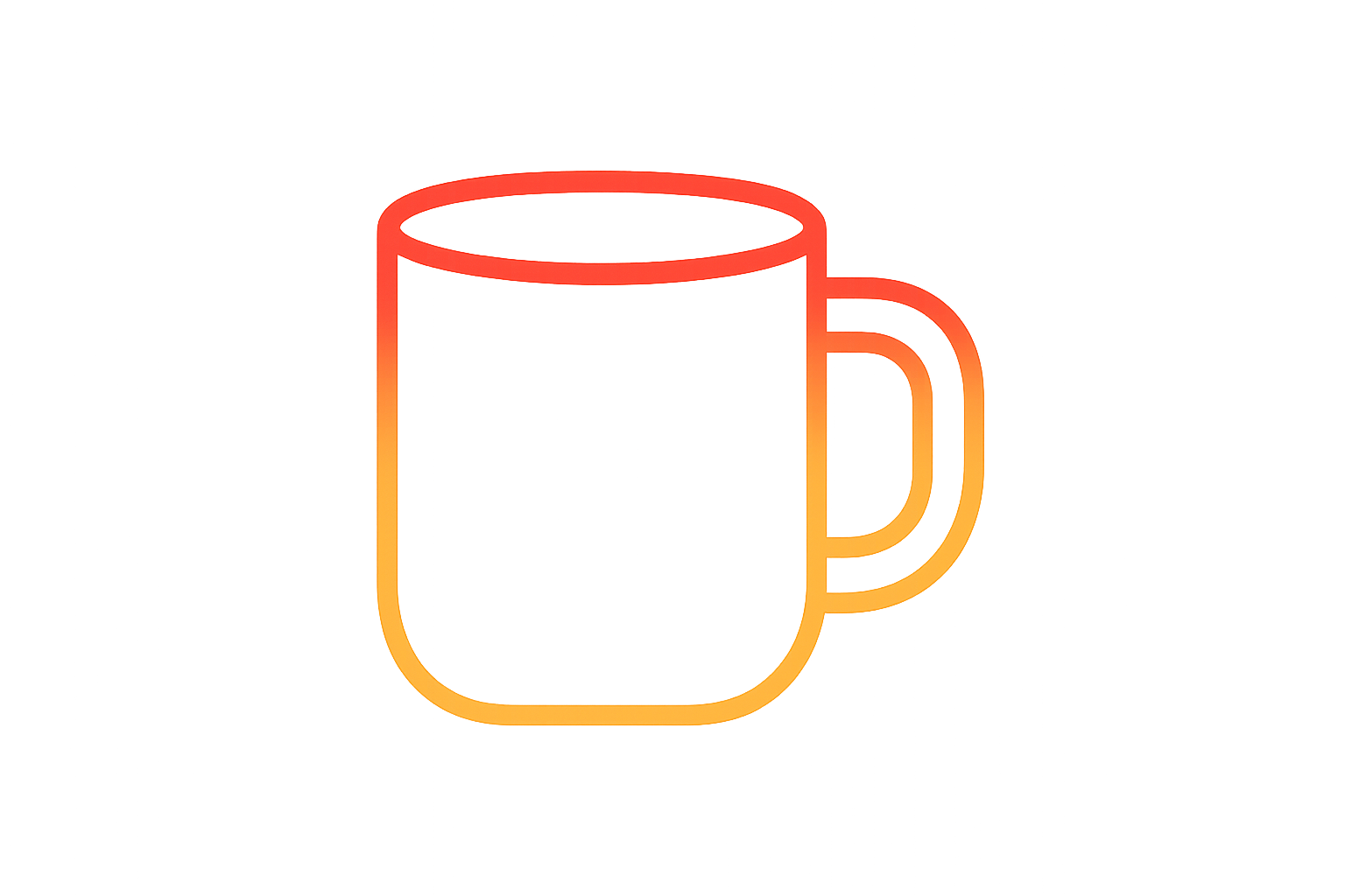 Mug Icon Red To Yellow Gradient Outline