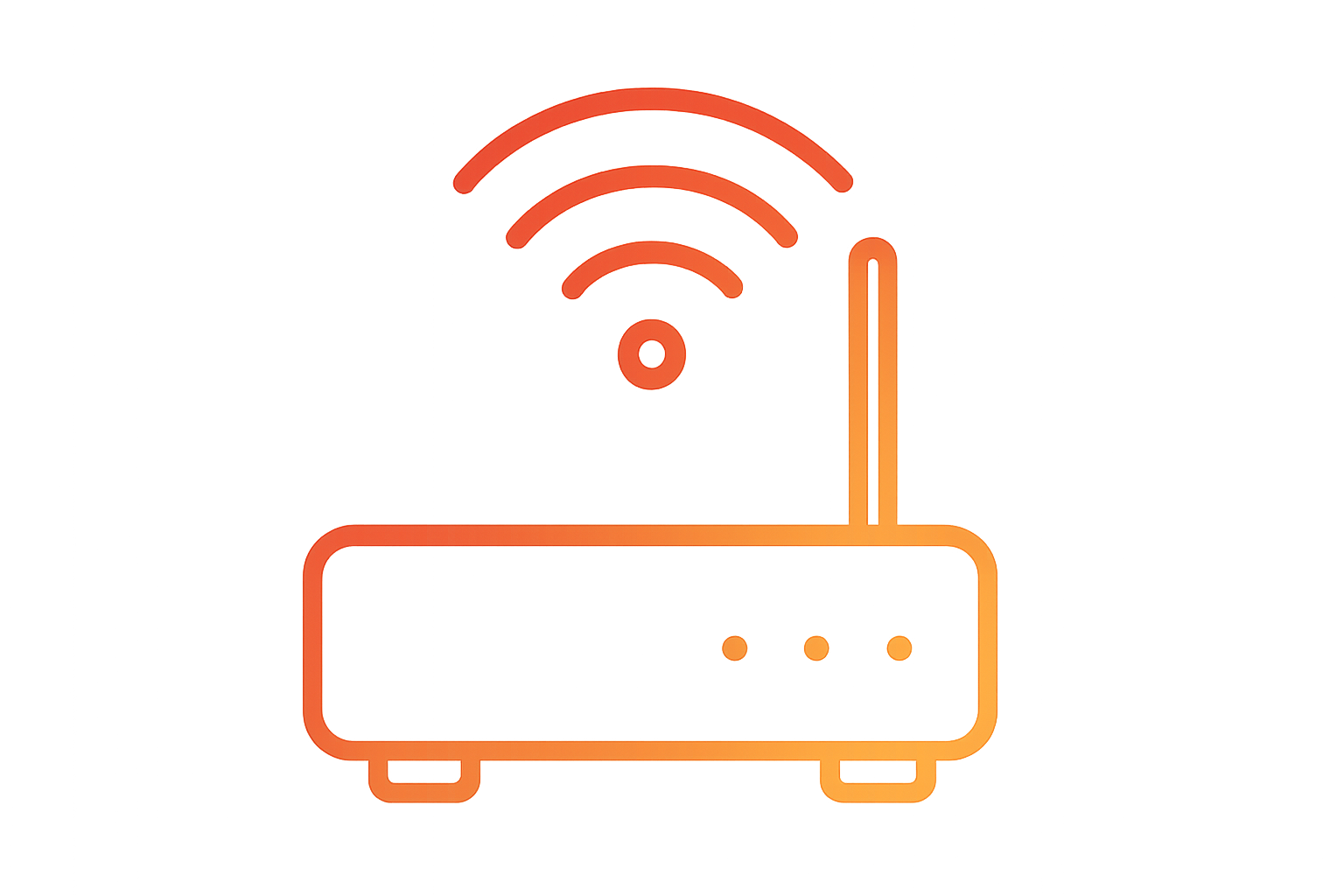 Router/WiFi Icon Red To Yellow Gradient Outline